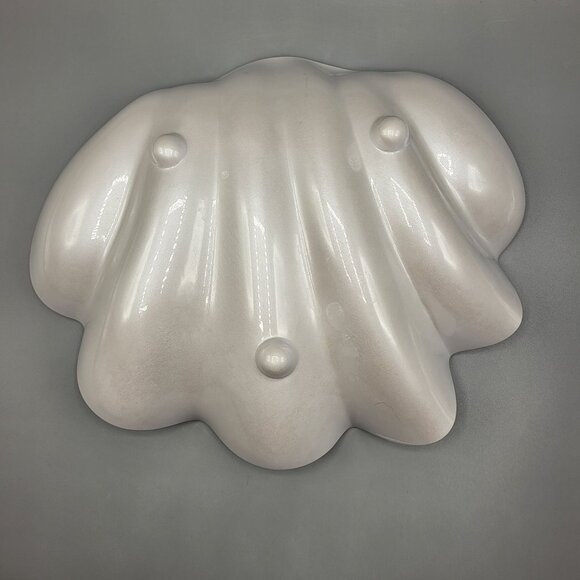Clam Shell Shaped Serving Bowl with 6 Individual Bowls Melamine Pearl White - Picture 8 of 16
